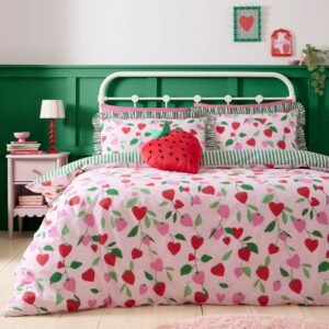 Bedlam Fun Strawberries Childrens Bedding Pink
