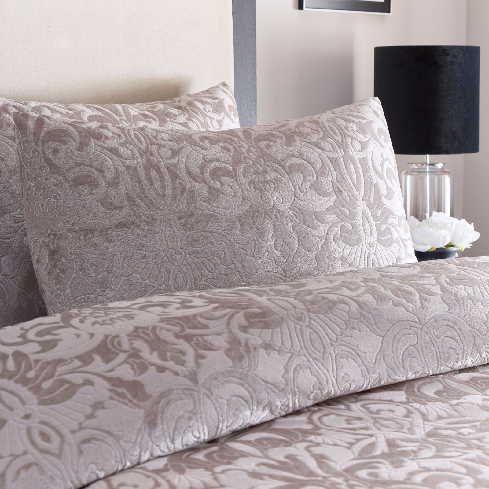 Laurence Llewelyn-Bowen Firenza Textured Jacquard Duvet Cover Bedding Set Linen - Image 2