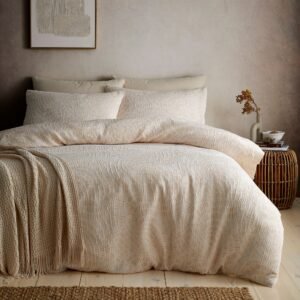 Appletree Fossil Jacquard Duvet Cover Bedding Set Natural