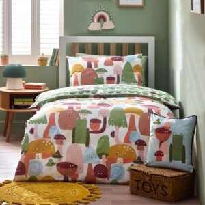 Fun Guys Mushroom Reversible Bedding Set Multi