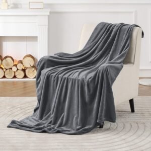 Grey Fleece Blanket Throw