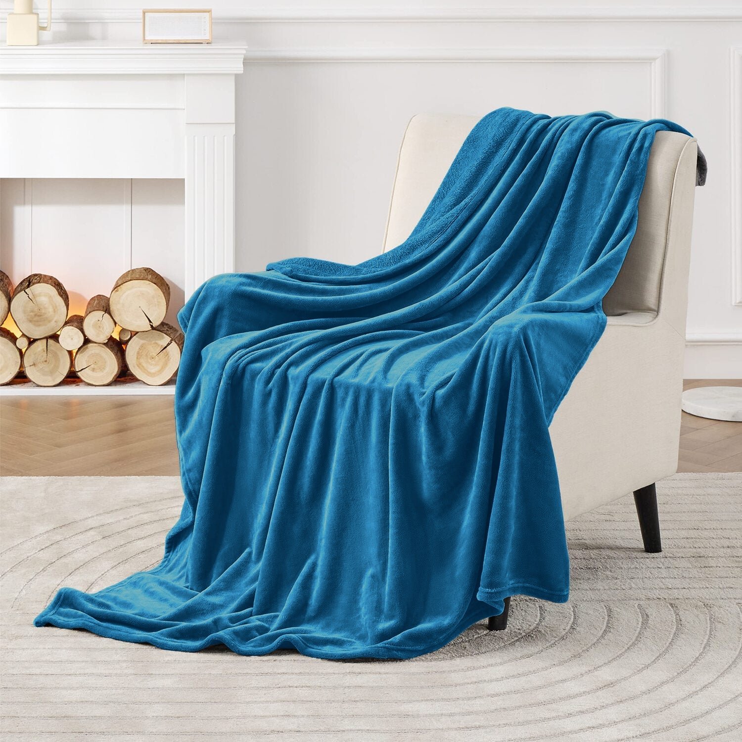 Teal Fleece Blanket Throw