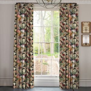 Linda Barker Florabunda Velvet Made To Measure Curtains Parchment