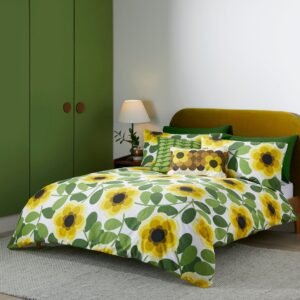 Orla Kiely Giant Water Lily Duvet Cover Bedding Set Lemon Twist
