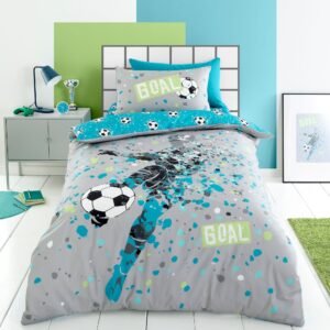 Bedlam Goal Duvet Cover Bedding Set Grey