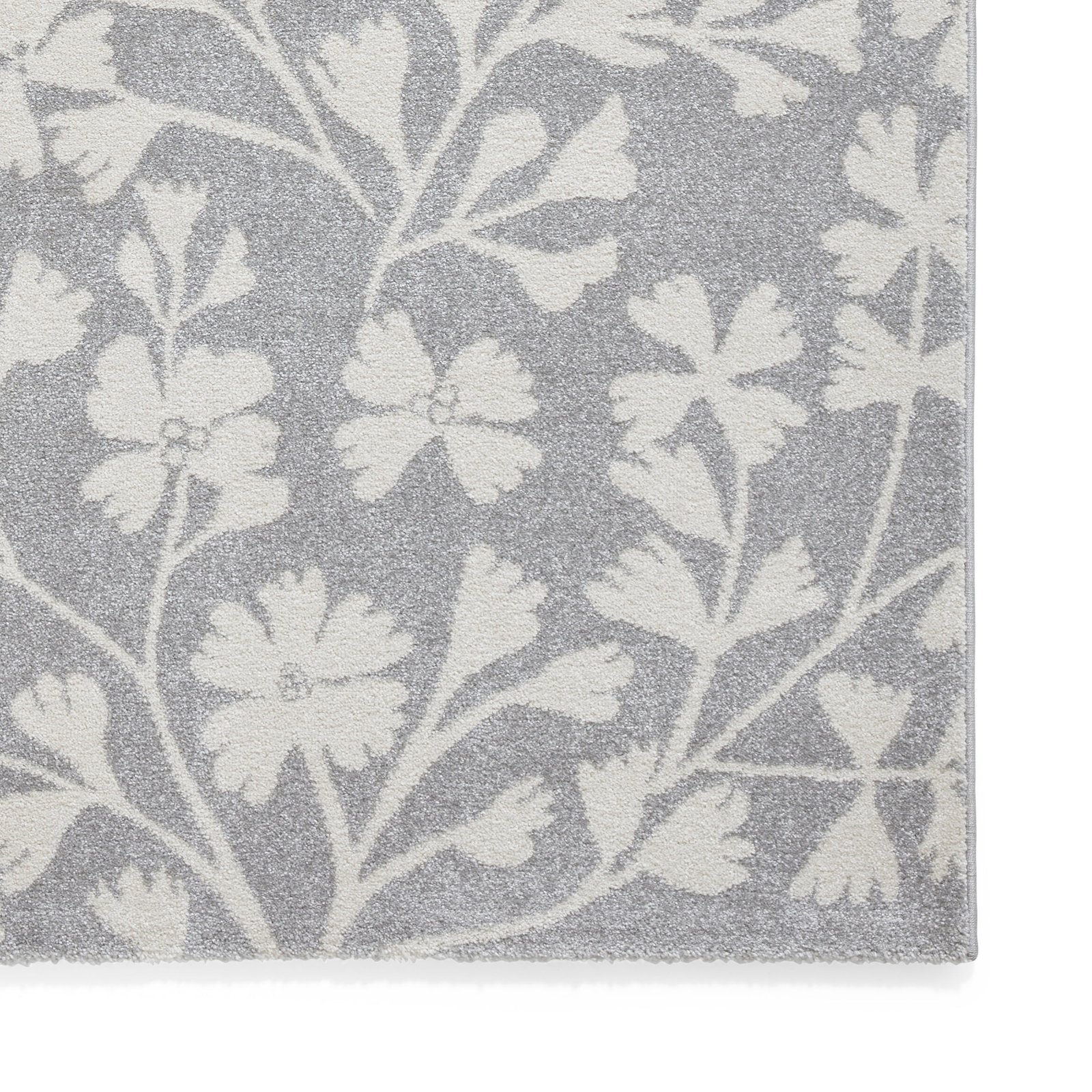 Catherine Lansfield Grace Floral Rug Grey - Image 3