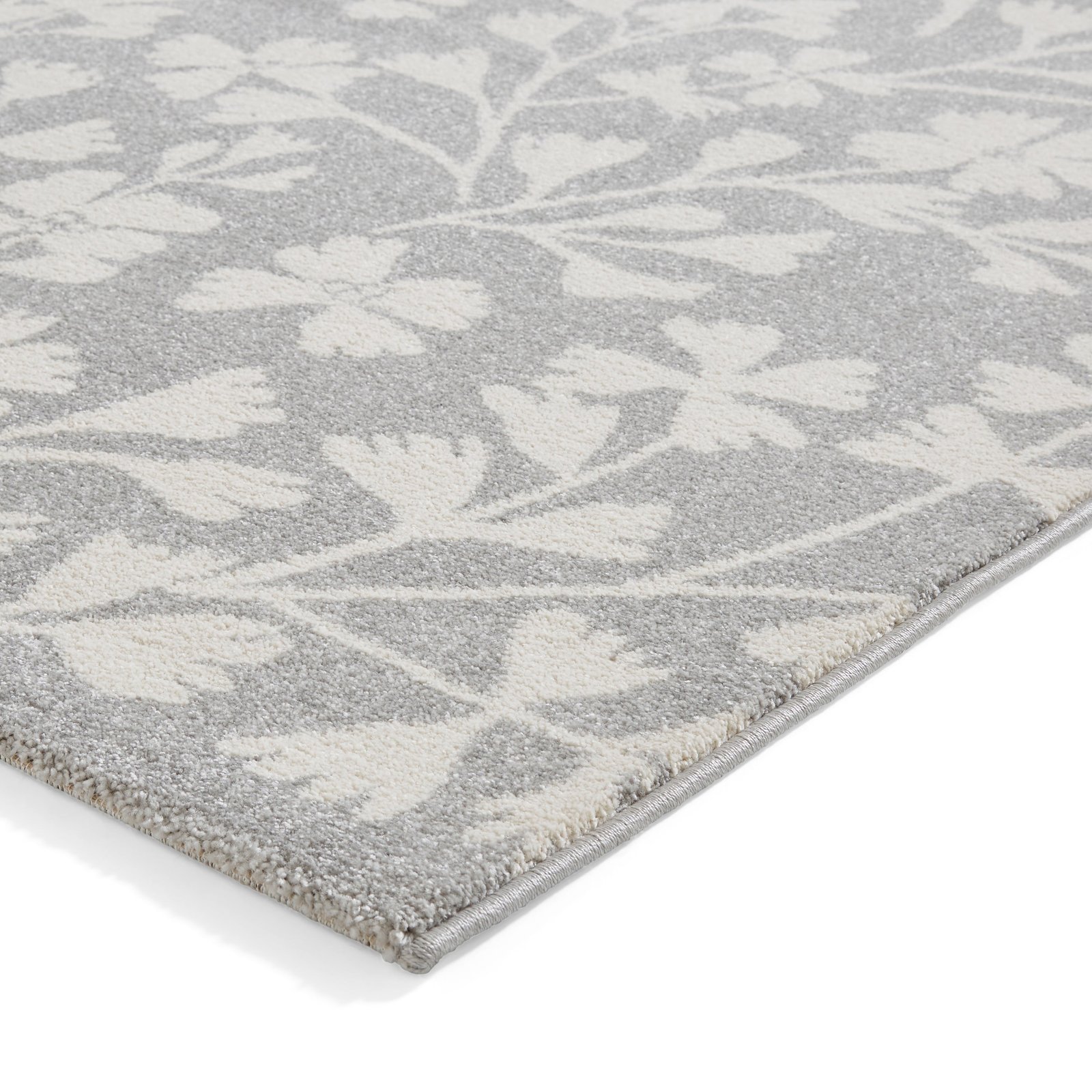 Catherine Lansfield Grace Floral Rug Grey - Image 4