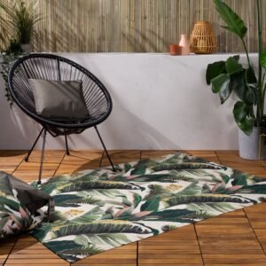 Hawaii Outdoor Indoor Washable 120cm x 170cm Rug Green