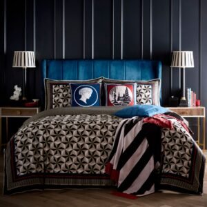Laurence Llewelyn-Bowen Hero Duvet Cover Bedding Set Black