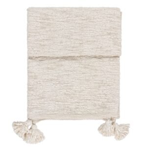 Heath Cotton Tasselled Throw 130cm x 180cm Ecru
