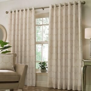 Paoletti Horto Botanical Ready Made Eyelet Curtains Natural
