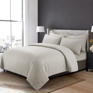 Stripe Silver Duvet Cover Set
