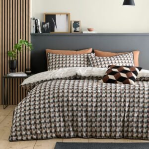 Appletree Jett Cotton Duvet Cover Bedding Set Brown Bracken
