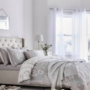 Laura Ashley Josette Duvet Cover Bedding Set Steel