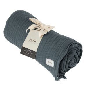 Lark Crinkled Cotton Throw Dusk