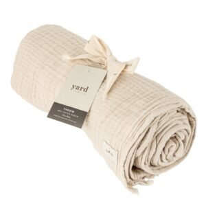 Lark Crinkled Cotton Throw Natural