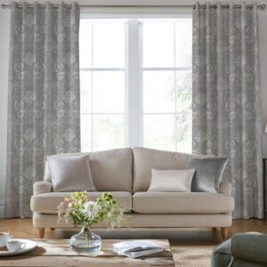 Laura Ashley Josette Made To Measure Curtains Steel
