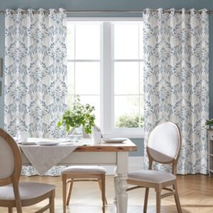 Laura Ashley Parterre Made To Measure Curtains Off White Seaspray