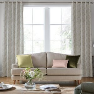 Laura Ashley Pussy Willow Embroidered Made to Measure Curtain Hedgerow