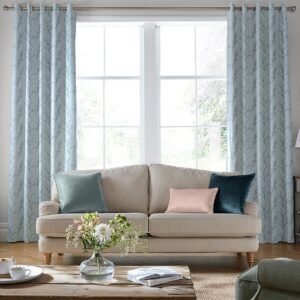 Laura Ashley Pussy Willow Embroidered Made to Measure Curtain Seaspray