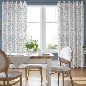 Laura Ashley Aria Made To Measure Curtains Dark Seaspray Blue