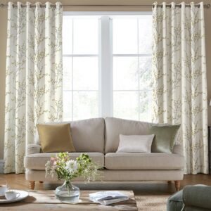 Laura Ashley Pussy Willow Made to Measure Curtain Ochre Yellow