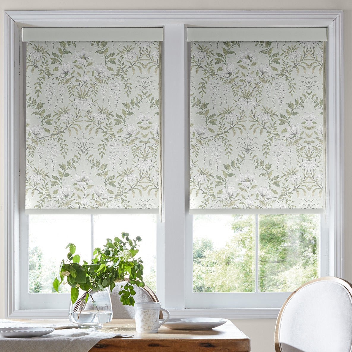 Laura Ashley Parterre Translucent Made To Measure Roller Blind Sage