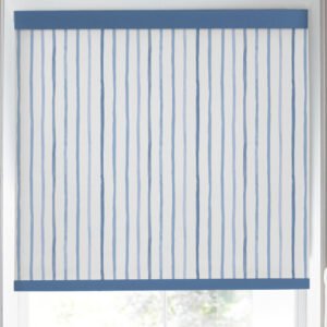 Laura Ashley Painterly Stripe Made to Measure Blackout Roller Blind Blue