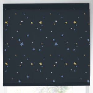 Laura Ashley Painterly Stars Made to Measure Blackout Roller Blind Midnight