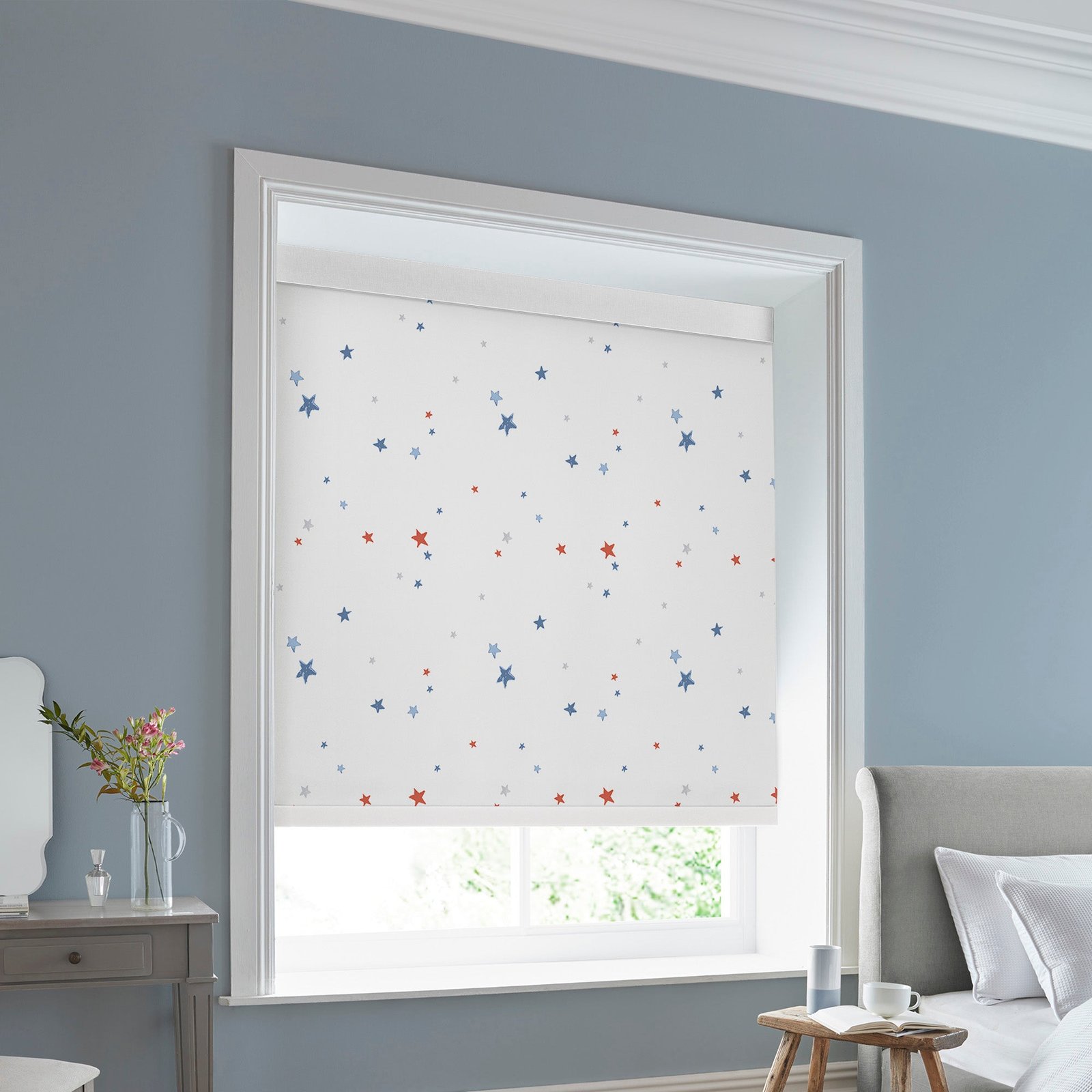 Laura Ashley Painterly Stars Made to Measure Blackout Roller Blind Multi - Image 2