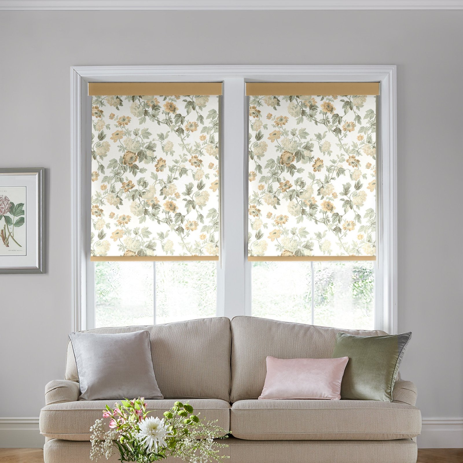 Laura Ashley Catrin Translucent Made to Measure Roller Blind Ochre - Image 3