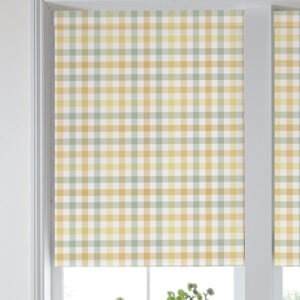 Laura Ashley Cove Check Translucent Made to Measure Roller Blind Ochre