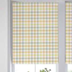 Laura Ashley Cove Check Made to Measure Blackout Roller Blind Ochre