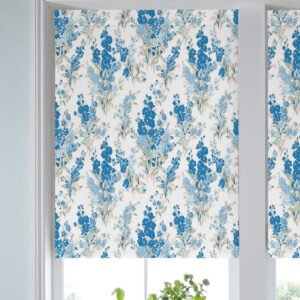 Laura Ashley Stocks Made to Measure Blackout Roller Blind Blue Sky
