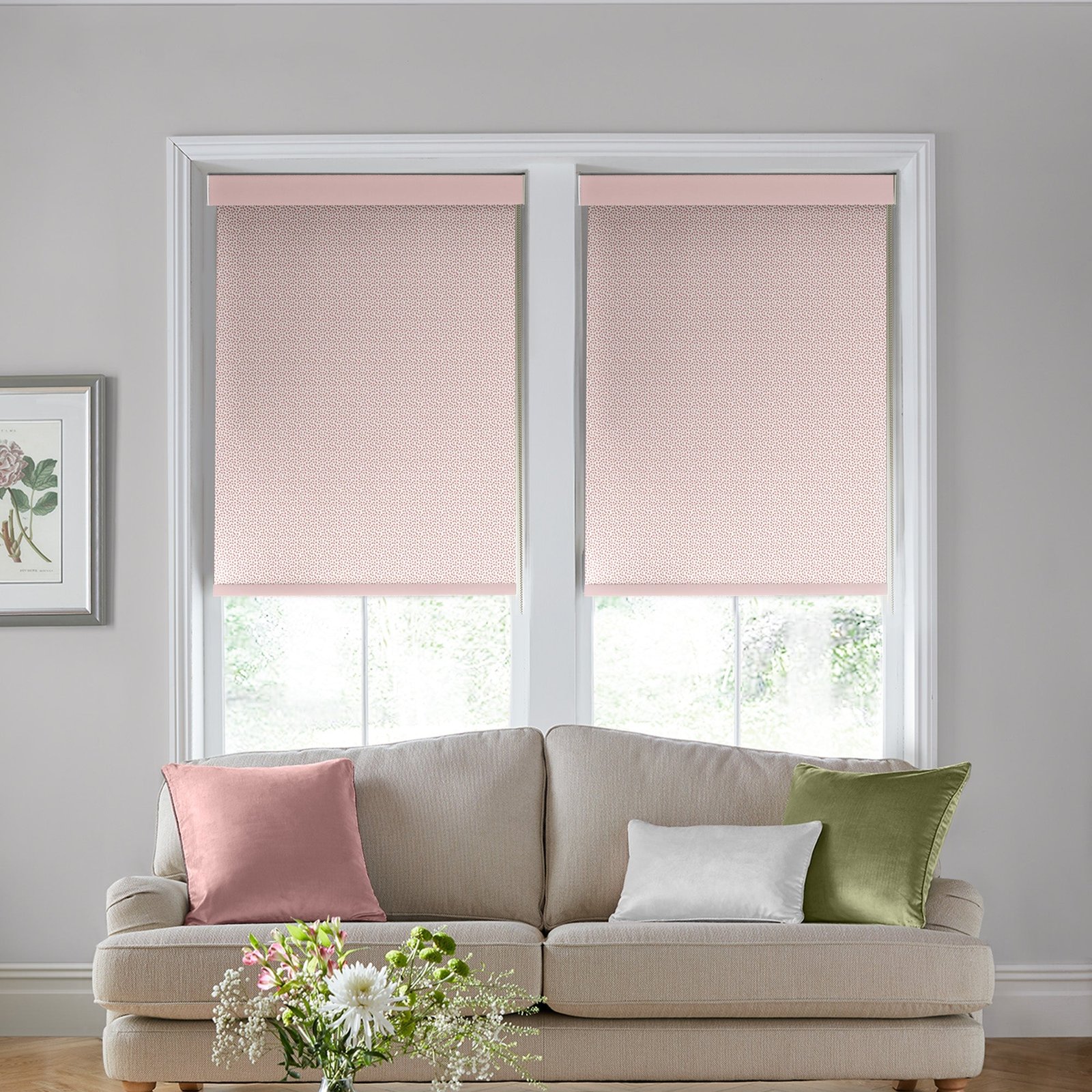 Laura Ashley Sycamore Made to Measure Blackout Roller Blind Off White Blush - Image 3