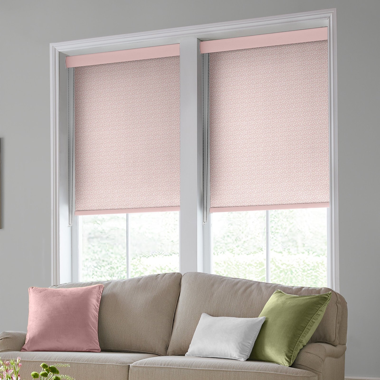 Laura Ashley Sycamore Made to Measure Blackout Roller Blind Off White Blush - Image 2