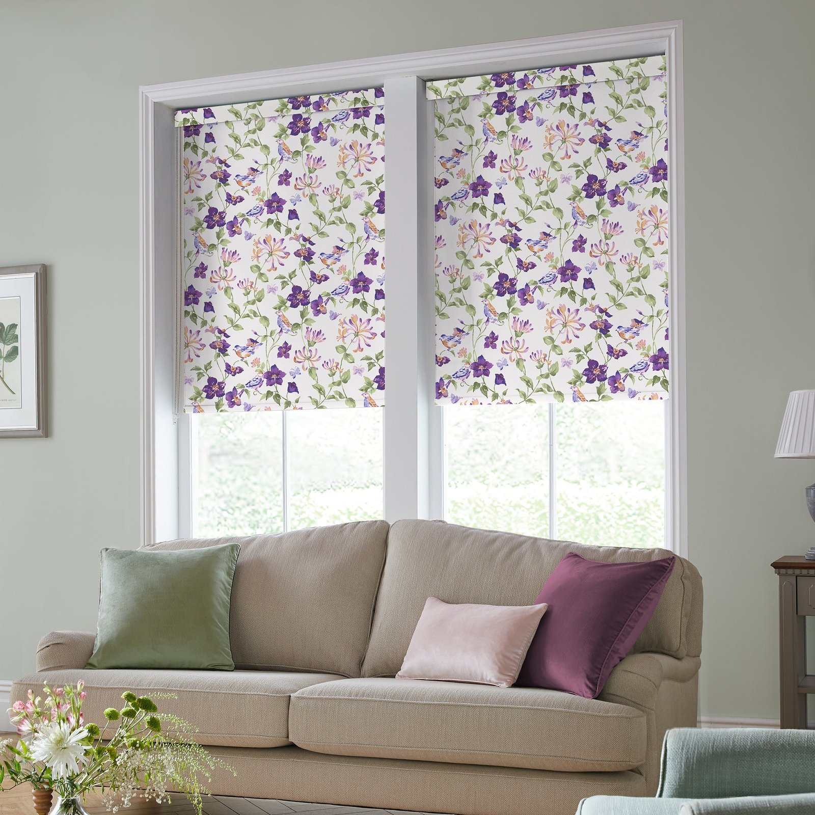 Laura Ashley Elmswell Made to Measure Blackout Roller Blind Violet - Image 2
