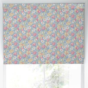 Laura Ashley Tulips Translucent Made to Measure Roller Blind China Blue