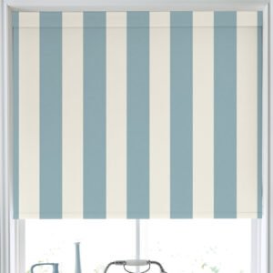 Laura Ashley Lille Stripe Translucent Made to Measure Roller Blind Seaspray