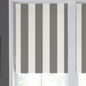 Laura Ashley Lille Stripe Made to Measure Blackout Roller Blind Steel