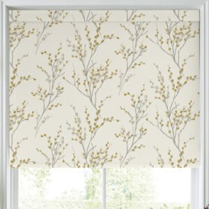 Laura Ashley Pussy Willow Translucent Made to Measure Roller Blind Ochre Yellow