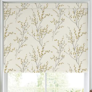 Laura Ashley Pussy Willow Made to Measure Blackout Roller Blind Ochre Yellow