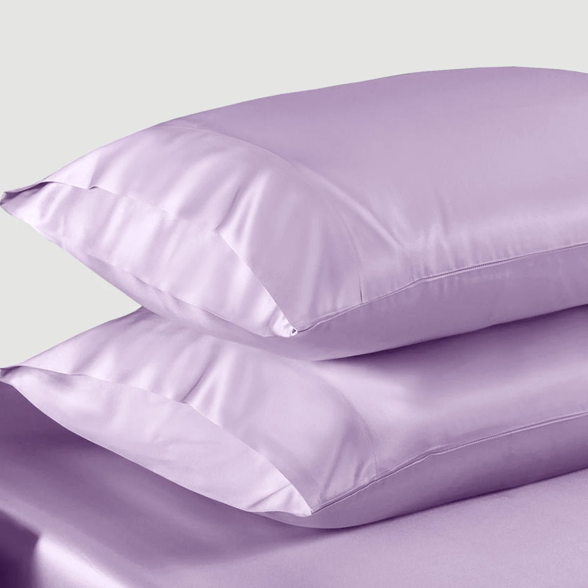lavender Satin Silk Pillowcases Pair