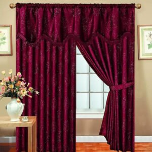 Jacquard Pelmet Fully Lined Heavy Pencil Pleat Malta Window Curtains