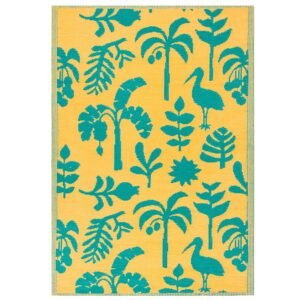 Marula Outdoor Indoor 100% Recycled 120cm x 180cm Rug Yellow Teal