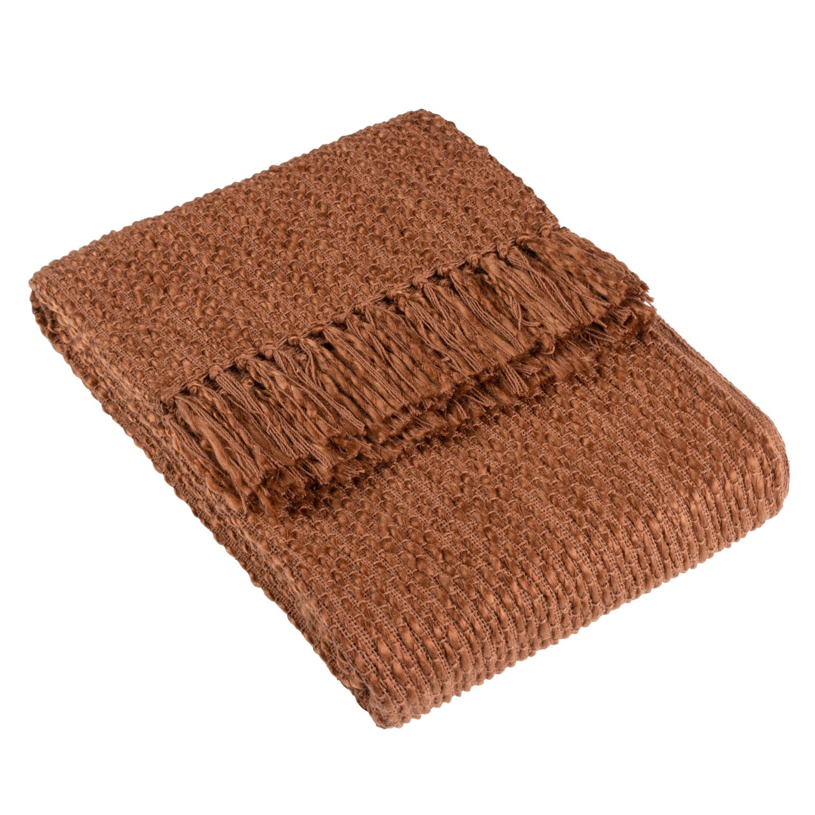 Morni Woven Tasselled 130cm x 180cm Throw Hazel - Image 2