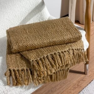 Morni Woven Tasselled 130cm x 180cm Throw Olive