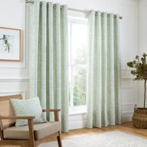 Curtina Marple Thermal Ready Made Eyelet Curtains Sage Green