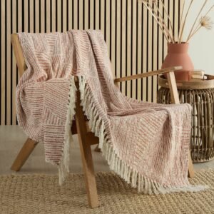 Appletree Myan Textured Geometric Throw 130cm x 180cm Terracotta