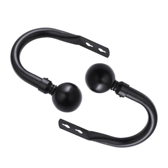 Matte Black Curtain Pole & HoldBacks - Image 3